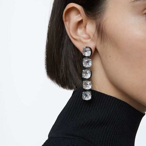 大人女性の I Collection SWAROVSKI Harmonia ピアス ドロップ ロング アクセサリー
