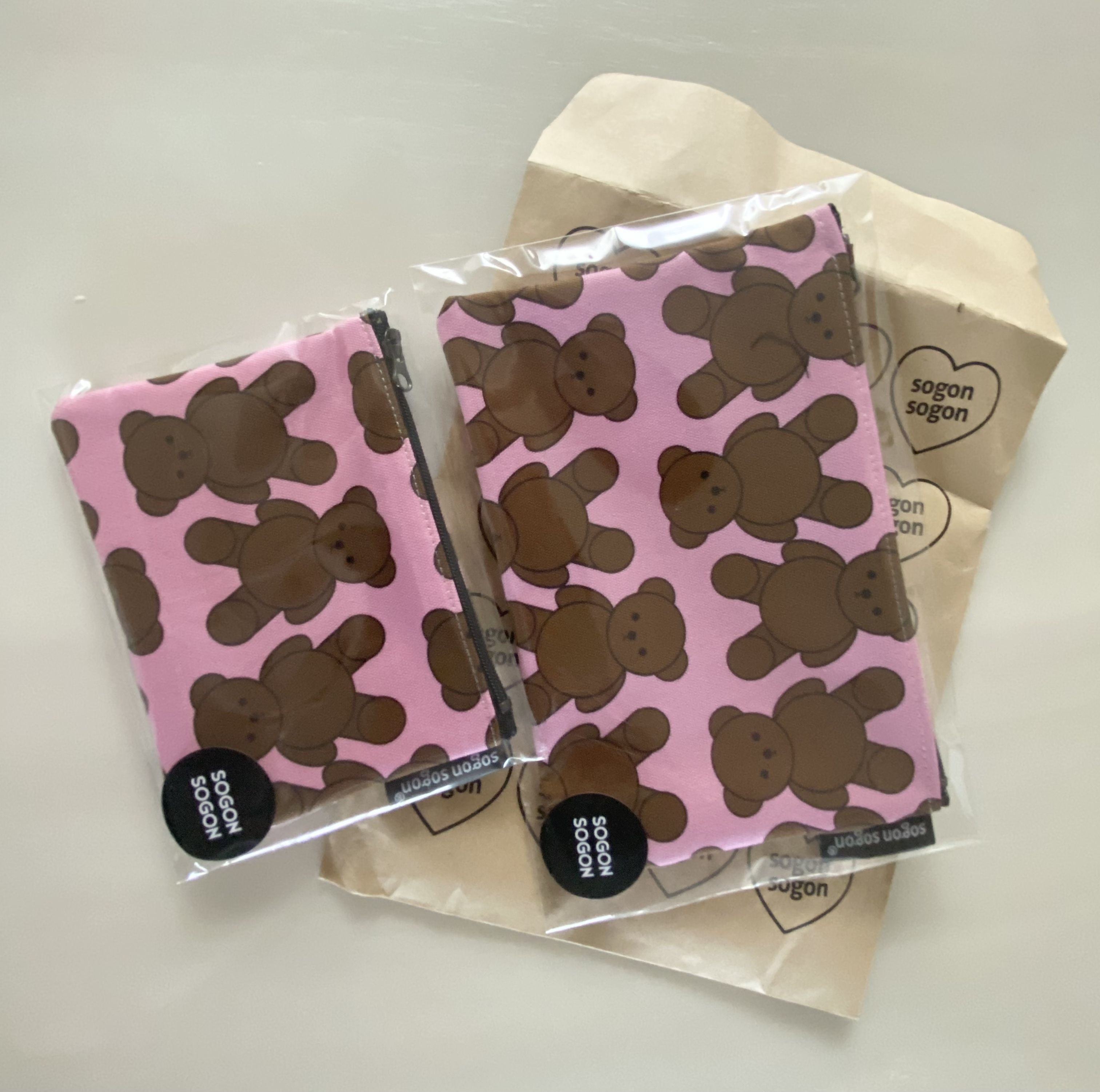 SALE！！＊Sogonsogon＊クマ柄のポーチ メイク 韓国 (sogon