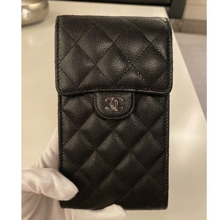 最新作☆CHANEL ブラック チェーン付 フォン ケース 関税込 (CHANEL ...