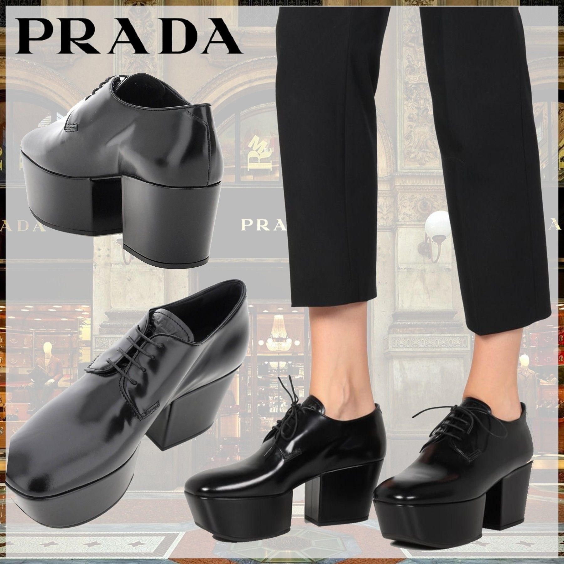 ファッション通販】 【PRADA】プラダ♡レースアップシューズ