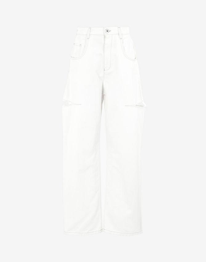 マルジェラ デニムジーンズ スラッシュディテール 白 (Maison Margiela ...