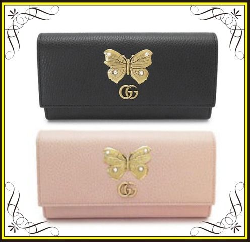 GUCCI】グッチ バタフライ レザーウォレット (GUCCI/長財布) 75175418 ...