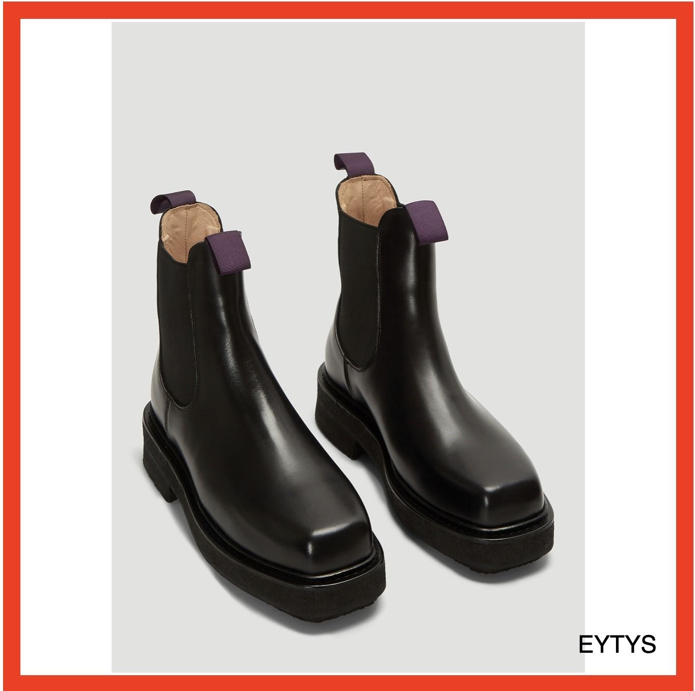人気☆EYTYS オルテガレザー チェルシーブーツ☆関税・送料込み (Eytys 今週だけ安 スクエアトゥレザーブーツ オルテガ eytys 新品正規品 ブーツ