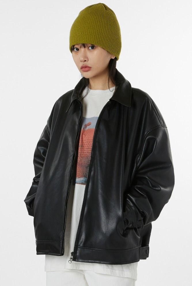 ☆関税込☆RAUCOHOUSE☆Vegan leather zip-up single jacke.t ☆関税込☆RAUCOHOUSE☆Vegan leather zip-up single jacke.t