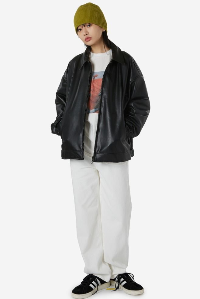 ☆関税込☆RAUCOHOUSE☆Vegan leather zip-up single jacke.t ☆関税込☆RAUCOHOUSE☆Vegan leather zip-up single jacke.t