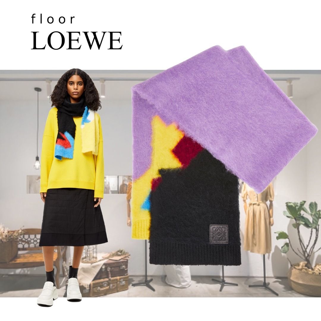 新品/未使用】LOEWE ロエベ インターシャスカーフ マフラー