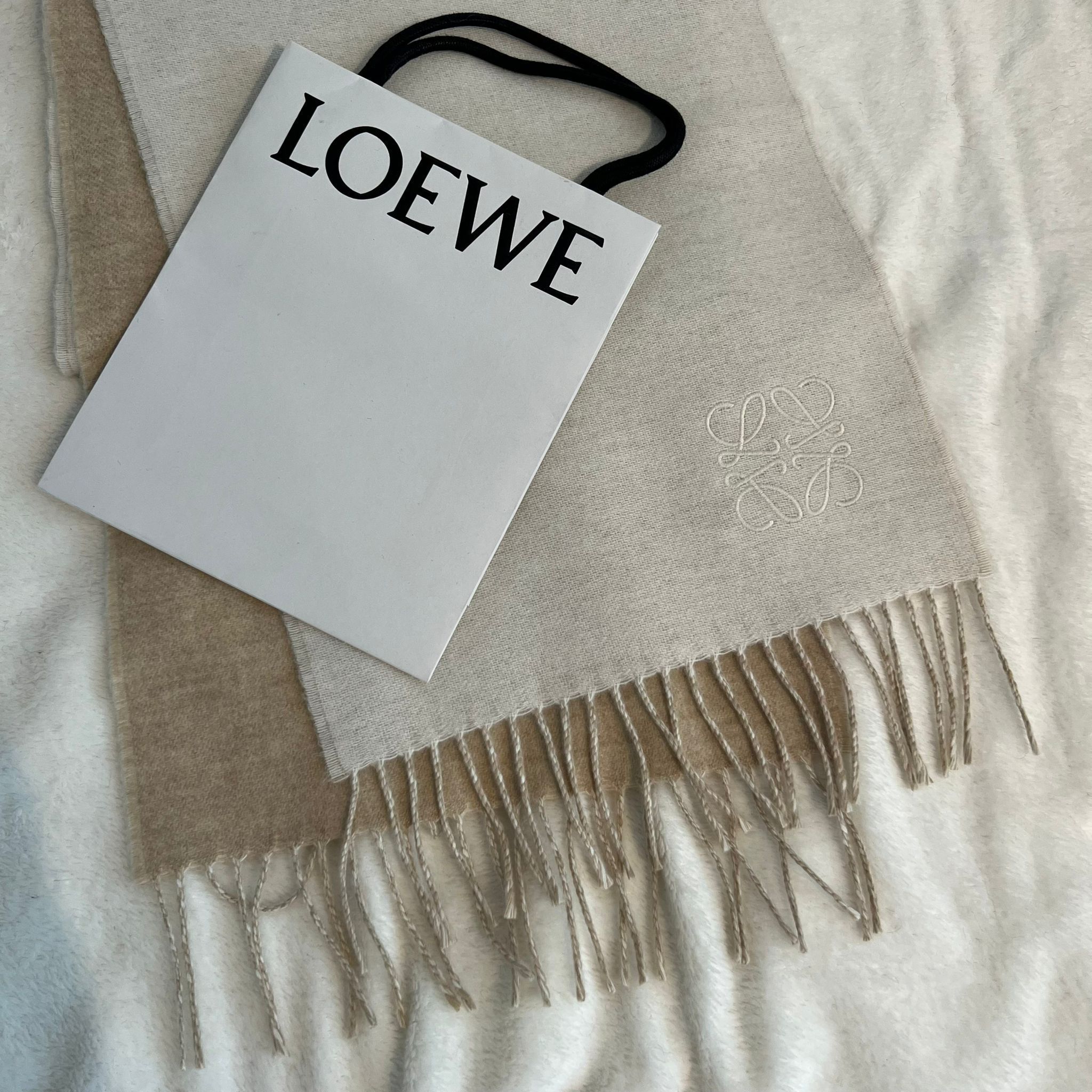 LOEWE ロエベ バイカラー スカーフ (ウール&カシミヤ) (LOEWE/マフラー ...