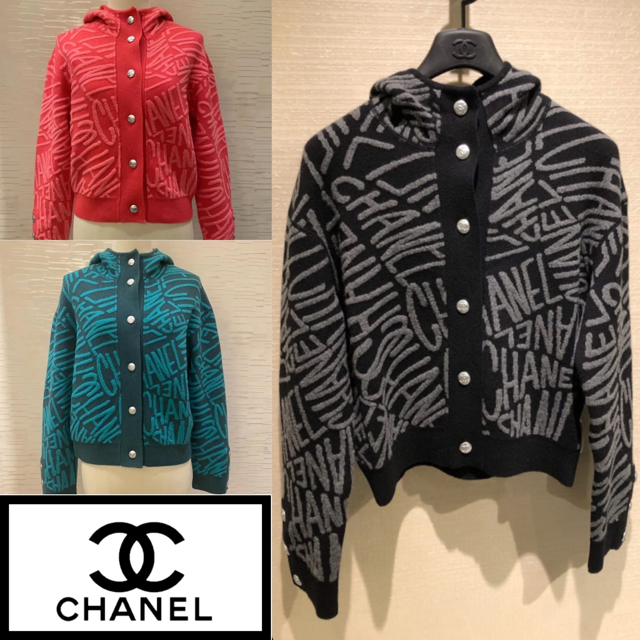 ロゴが可愛い♪さっと羽織れる!】CHANEL カーディガン 4色 (CHANEL 純正廉価 CHANEL羽織 カーディガン/ボレロ