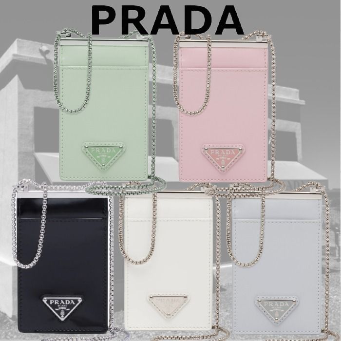 ☆PRADA☆ブラッシュドレザー チェーン カードホルダー (PRADA/カード