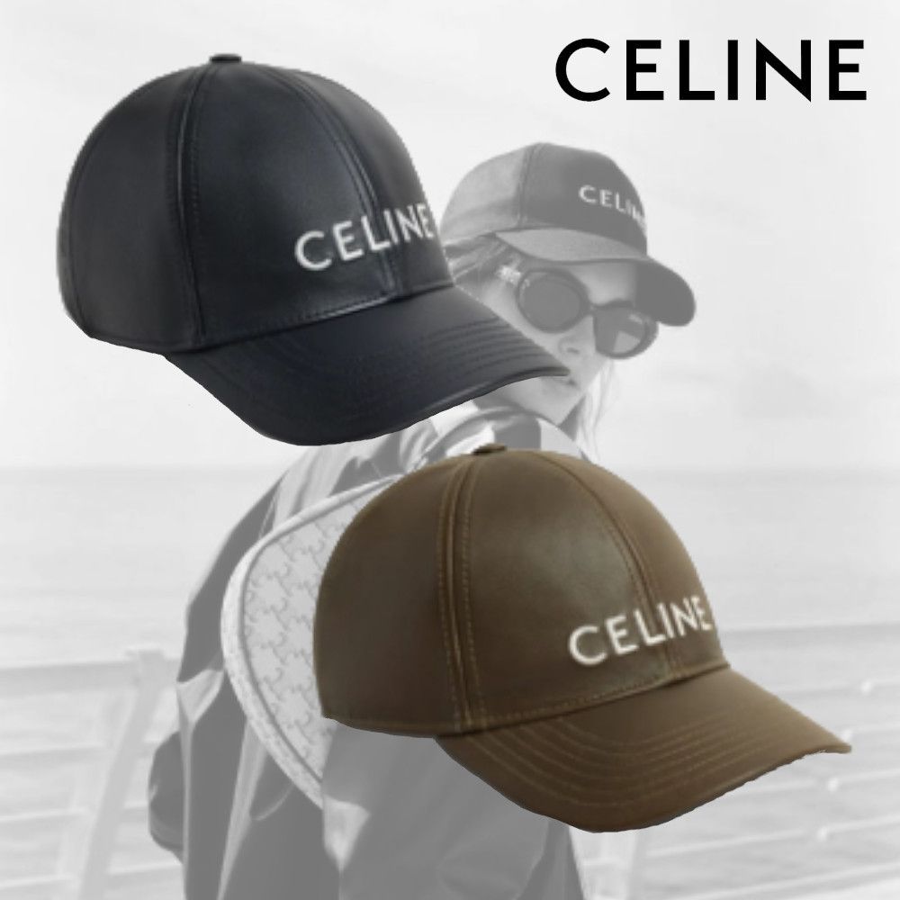21AW#新作◇CELINE◇ベースボールキャップ / ラムスキンレザー クーポンで割引 CELINE ラムスキン素材 ベースボールキャップ キャップ