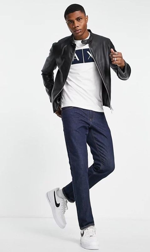 A/X Armani Exchange】フェイクレザー レーサー ジャケット