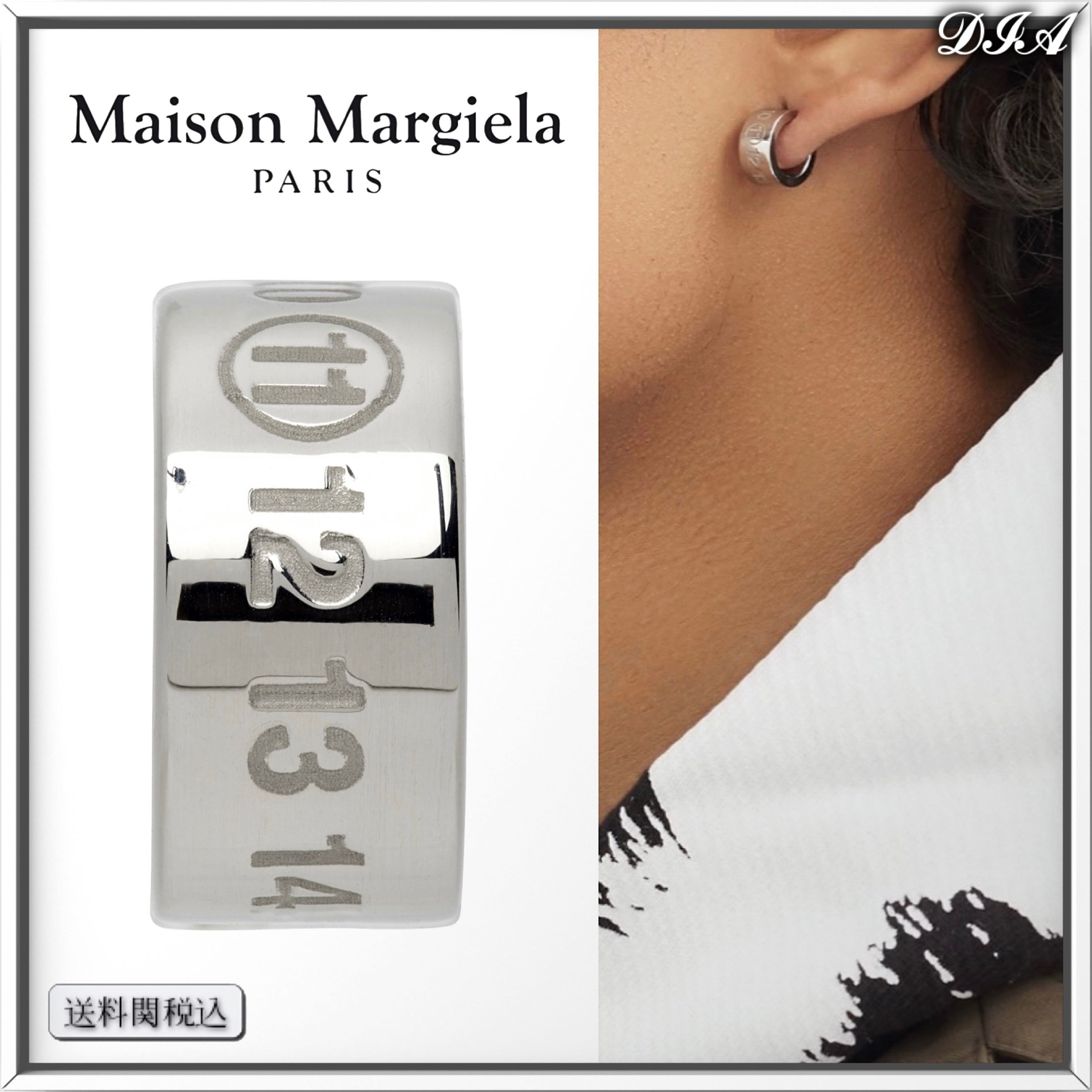 Maison Margiela スターリングシルバー シングル フープピアス (Maison Maison Margiela スターリングシルバー シングル フープピアス (Maison