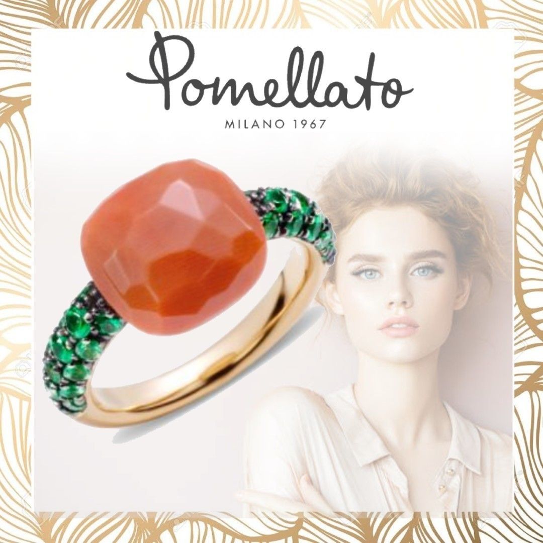 ポメラート Pomellato カプリ サンゴ ダイヤ リング K18WG 【新品