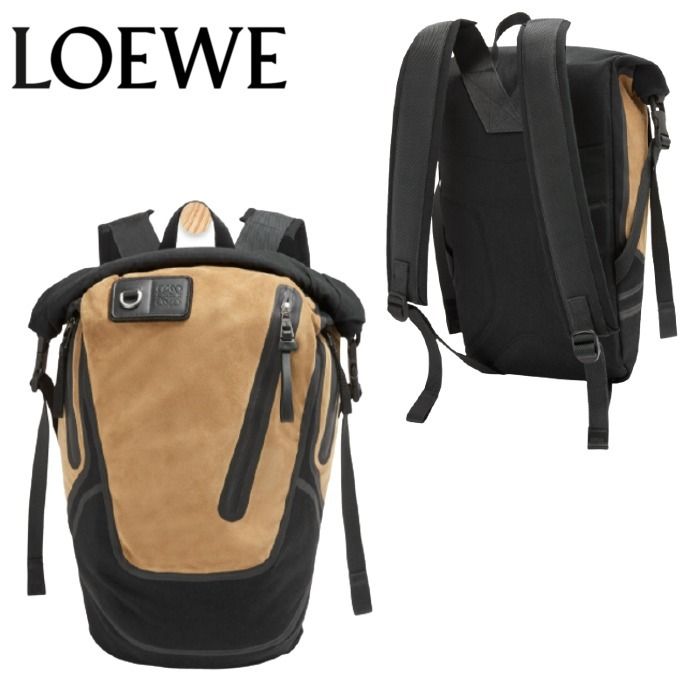 ロエベ メンズ テクニカル バックパック キャンバス&スエード (LOEWE 三田 ロエベ スエードバッグ メンズ ビジネスバッグ