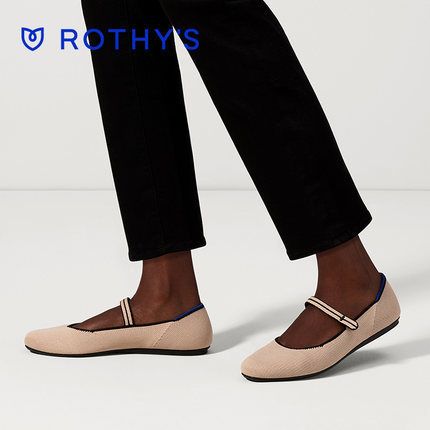 ROTHYSストラップ付きフラットシューズ。ベージュ ROTHYSストラップ付きフラットシューズ。ベージュ