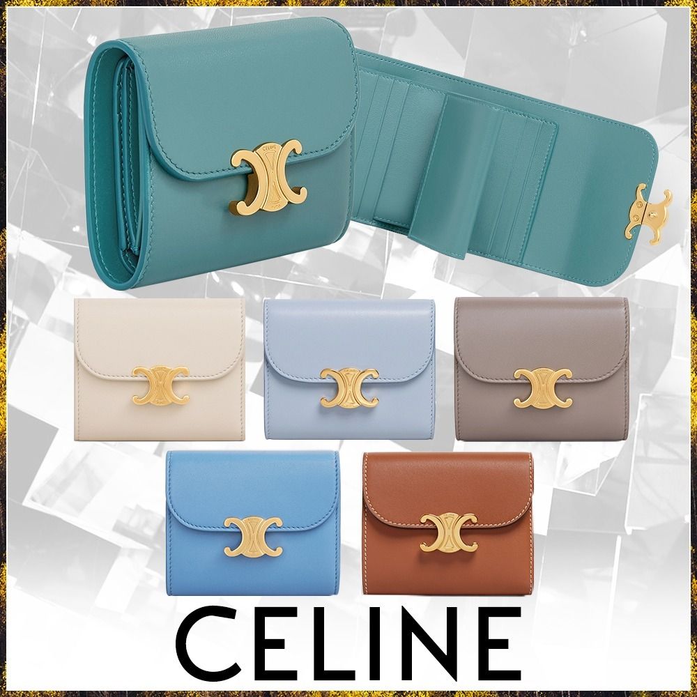 完売続出☆【CELINE/セリーヌ】スモール トリオンフ ウォレット 正規品セールサイト ウォレット グリーン トリオンフ スモール 財布 セリーヌ 【完売品!】人気 折り財布