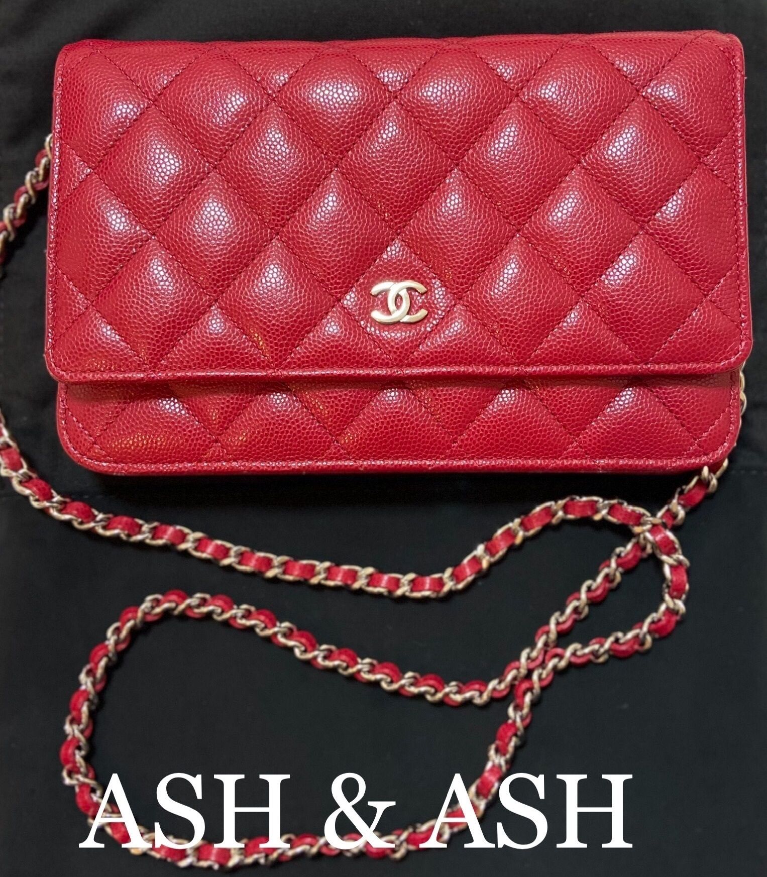 ♪ 国内即発可 CHANEL キャビアスキン 赤 チェーン ウォレット (CHANEL ♪ 国内即発可 CHANEL キャビアスキン 赤 チェーン ウォレット (CHANEL