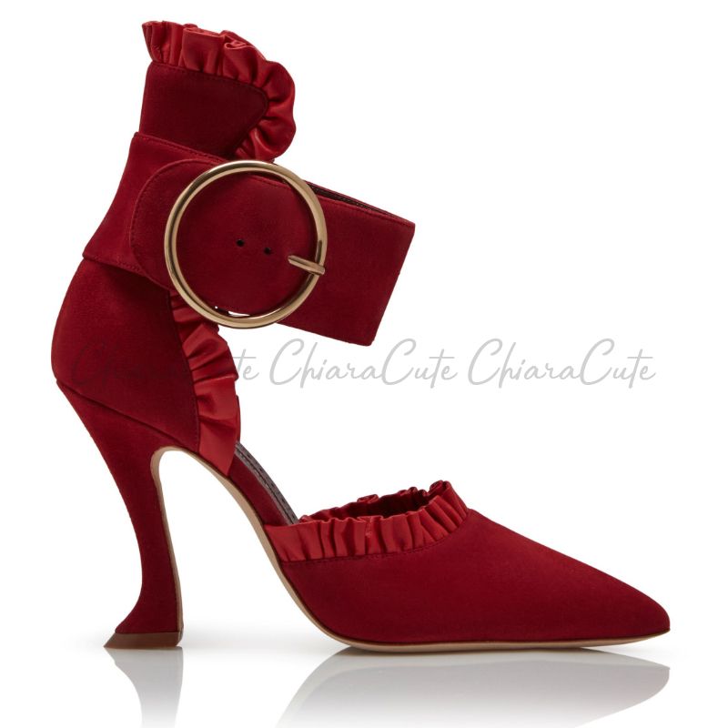 21AW NEW】Manolo Blahnik_women /スエードフリルpumps/二色 (Manolo ...