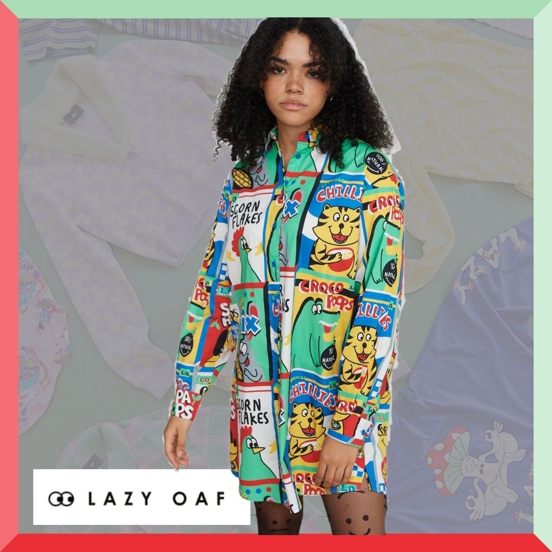 関税・送料無料*LAZY OAF* レイジーオーフ シリアルシャツドレス (LAZY 関税・送料無料*LAZY OAF* レイジーオーフ シリアルシャツドレス (LAZY