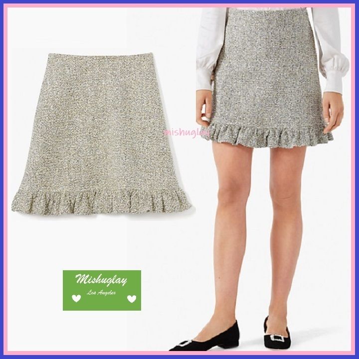 kate spade】キラキラ☆メタリック♪ metallic tweed skirt ☆ (kate