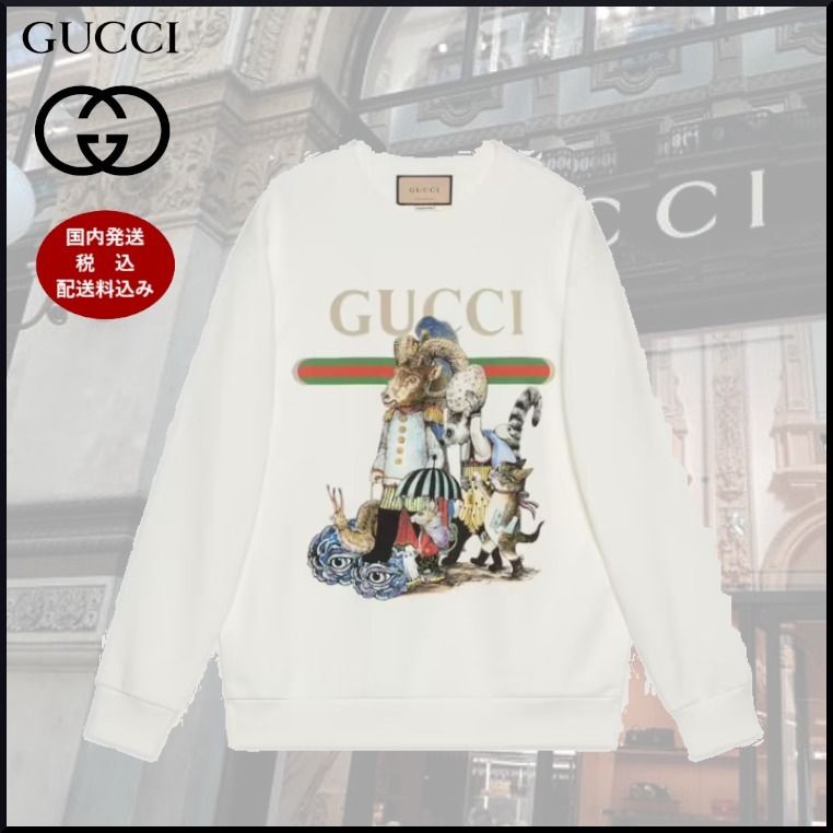 GUCCI ☆ ヒグチユウコ アニマルプリント スウェットシャツ (GUCCI 【限定特価】 トレーナー グッチ スウェット スウェット