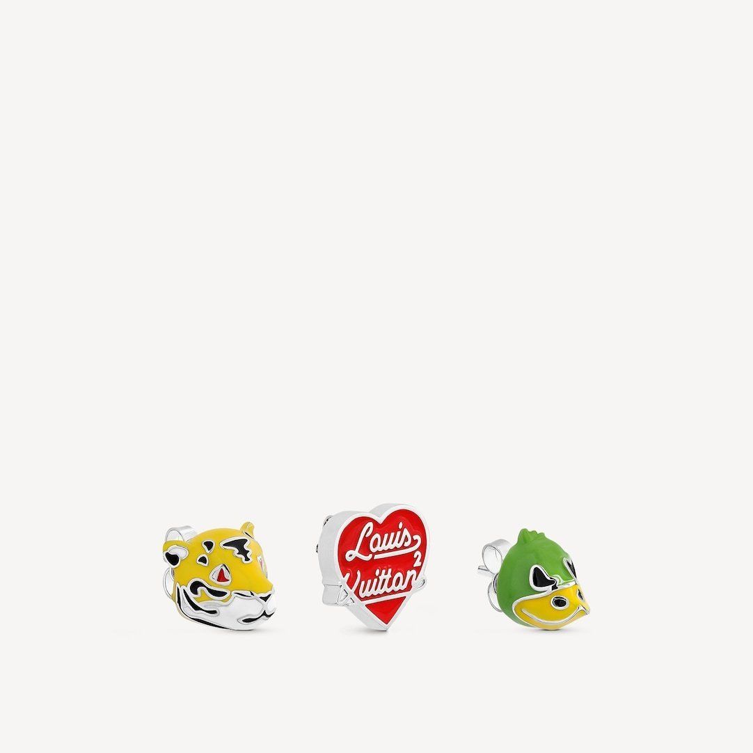 国内すぐ届く□LV□ ピアス ブックル ダック タイガーLV セット3