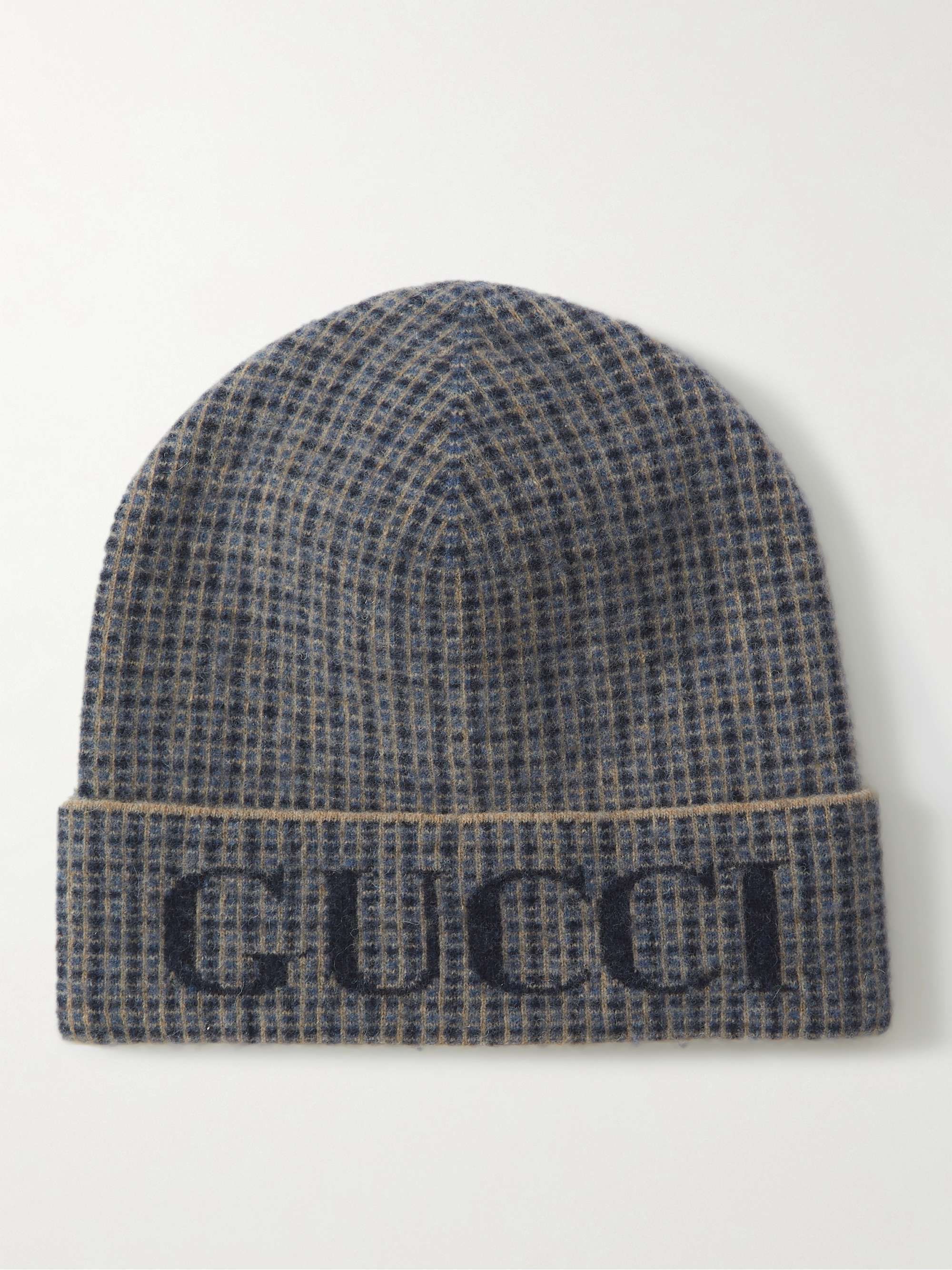 【GUCCI】グッチ ニット帽 キャップ ウール ロゴ グレー 【GUCCI】グッチ ニット帽 キャップ ウール ロゴ グレー
