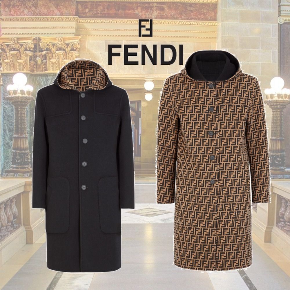 FENDI*裏表どちらも抜かりないデザイン リバーシブルコート (FENDI 在庫処分価格 FENDI リバーシブルコート ナイロンジャケット