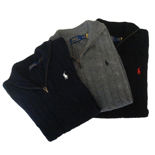 Ralph Lauren ラルフローレン ウール&コットン ジップ セーター Ralph Lauren ラルフローレン ウール&コットン ジップ セーター