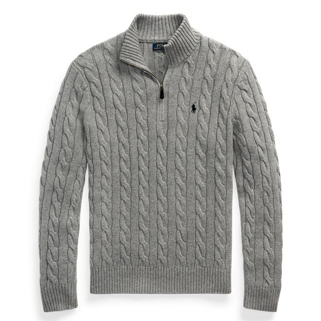Ralph Laurenラルフローレンウール&コットンジップセーター BLK Ralph Laurenラルフローレンウール&コットンジップセーター BLK