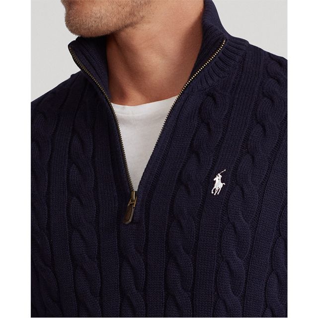 Ralph Laurenラルフローレンウール&コットンジップセーター BLK Ralph Laurenラルフローレンウール&コットンジップセーター BLK