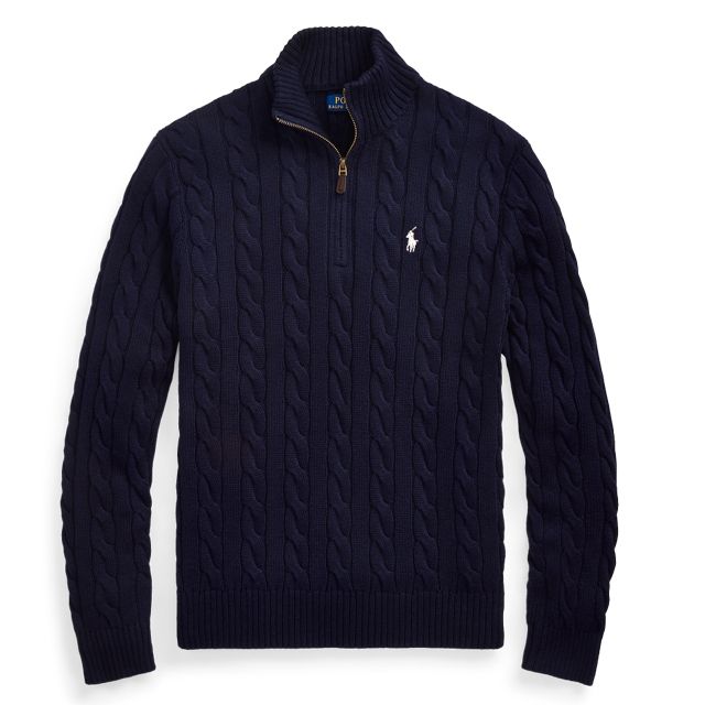 Ralph Laurenラルフローレンウール&コットンジップセーター BLK Ralph Laurenラルフローレンウール&コットンジップセーター BLK