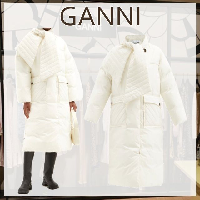☆GANNI☆ リサイクルファイバー シェル パデッドコート (Ganni/コート