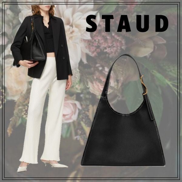STAUD】ブラック Rey バッグ ロゴ (STAUD/ショルダーバッグ STAUD】ブラック Rey バッグ ロゴ (STAUD/ショルダーバッグ