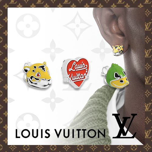 お洒落なピアス3点セット♪LV☆ブックル ダック タイガーLV☆ (Louis