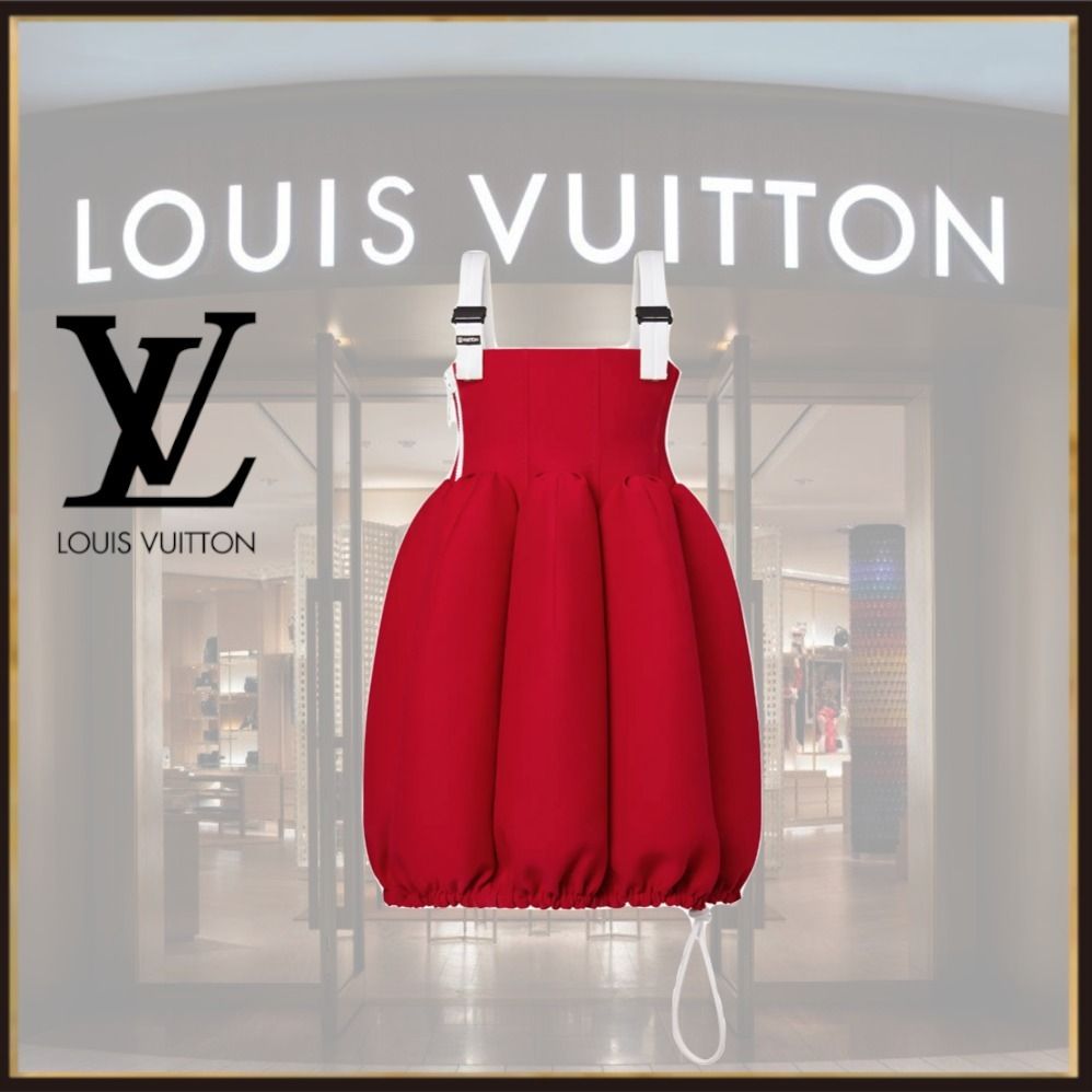 Louis Vuitton スカルプチャラルフィットアンドフレアドレス (Louis ウクライナ情勢緊迫化 ルイヴィトン フィットアンドフレアドレス ミニワンピース
