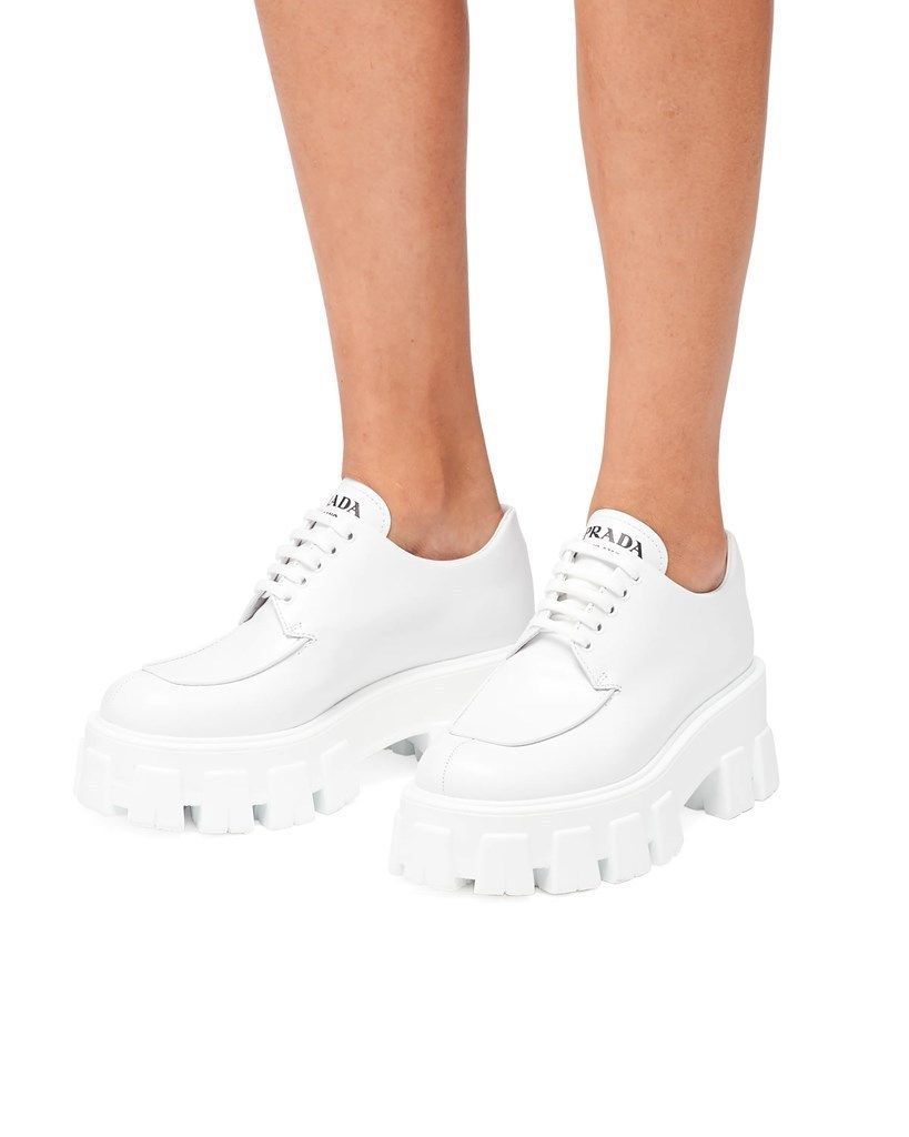 PRADA】モノリス ブラッシュドレザー◇レースアップシューズ (PRADA