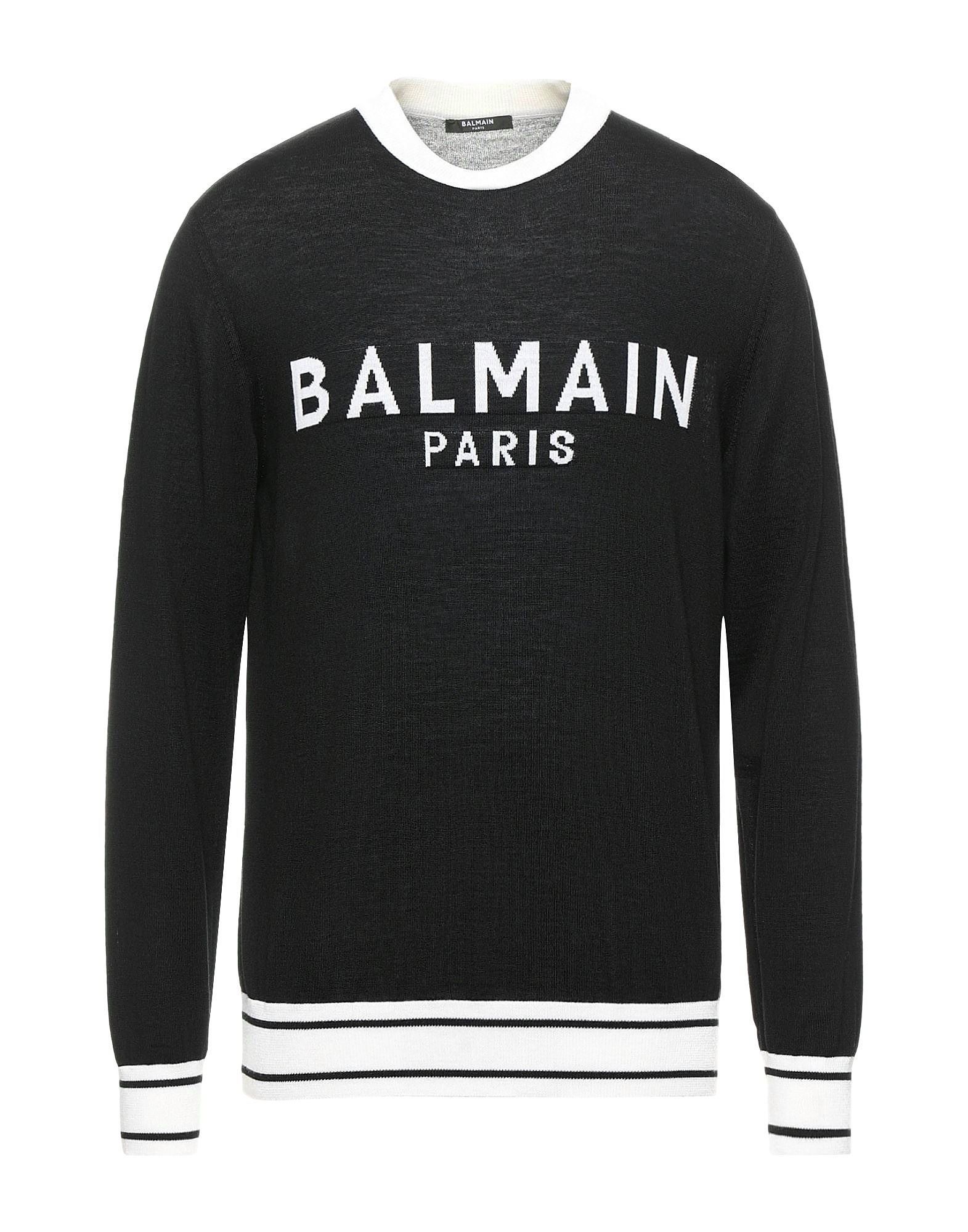 BALMAIN】プルオーバー/薄手ニット/フロントロゴデザイン (BALMAIN BALMAIN】プルオーバー/薄手ニット/フロントロゴデザイン (BALMAIN