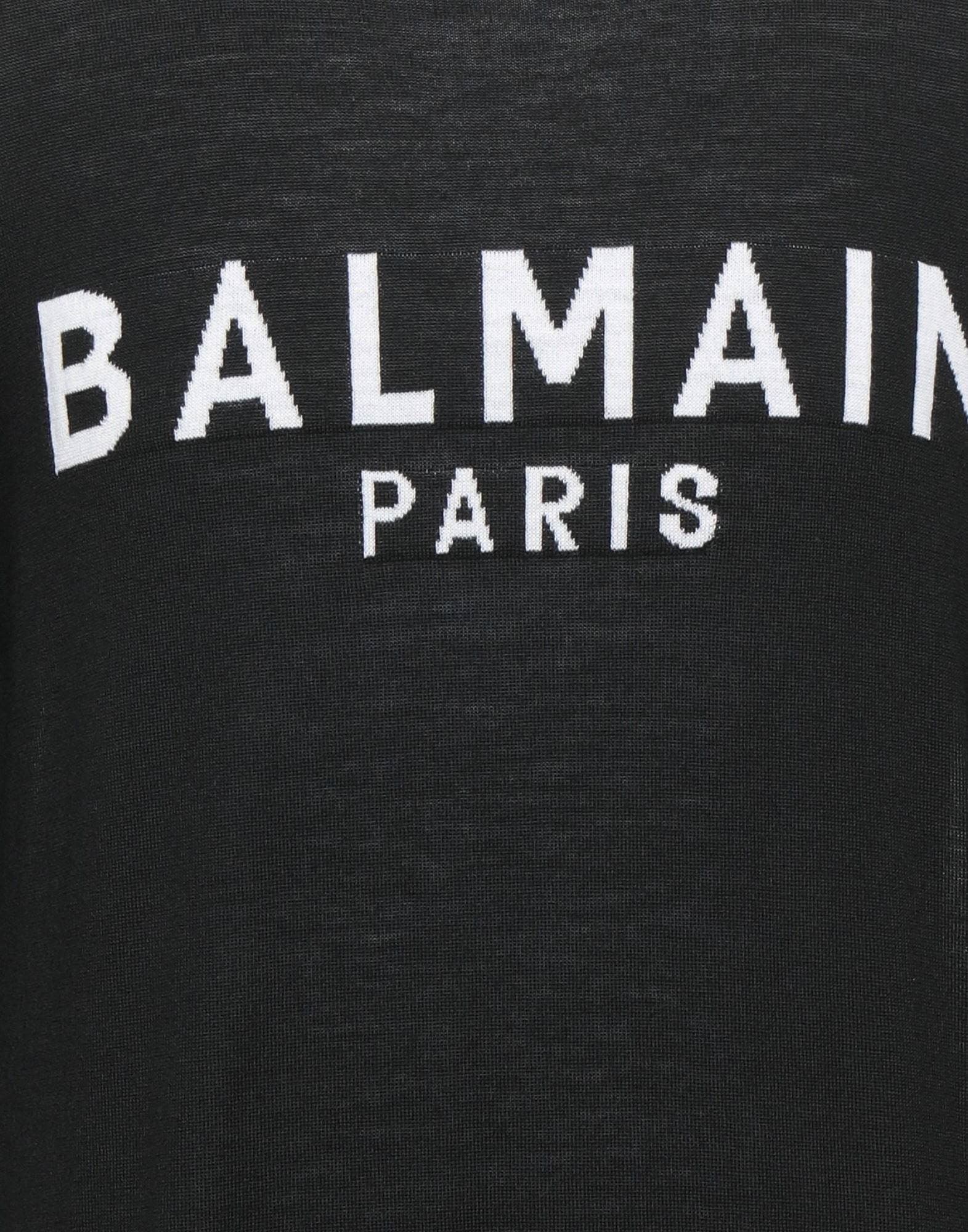 BALMAIN】プルオーバー/薄手ニット/フロントロゴデザイン (BALMAIN BALMAIN】プルオーバー/薄手ニット/フロントロゴデザイン (BALMAIN