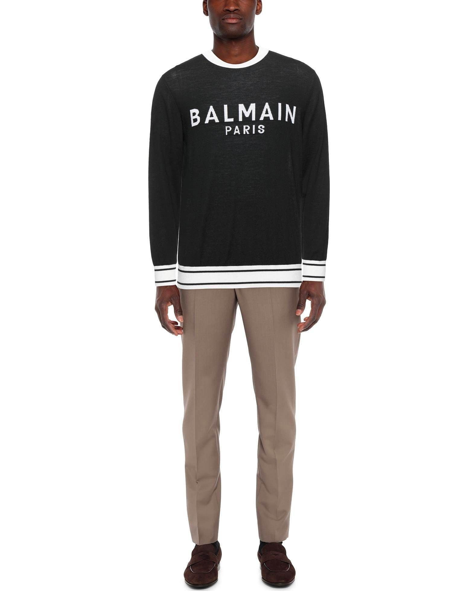 BALMAIN】プルオーバー/薄手ニット/フロントロゴデザイン (BALMAIN BALMAIN】プルオーバー/薄手ニット/フロントロゴデザイン (BALMAIN