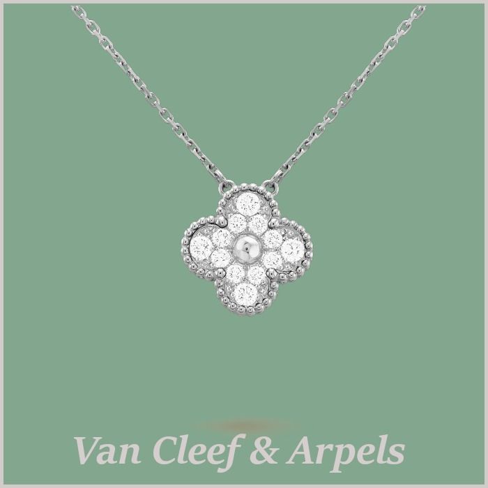 Van Cleef &Arpels*ヴィンテージ アルハンブラ ペンダント WG (Van メーカー公式店 VanCleef&Arpels WGアルハンブラネックレス ネックレス