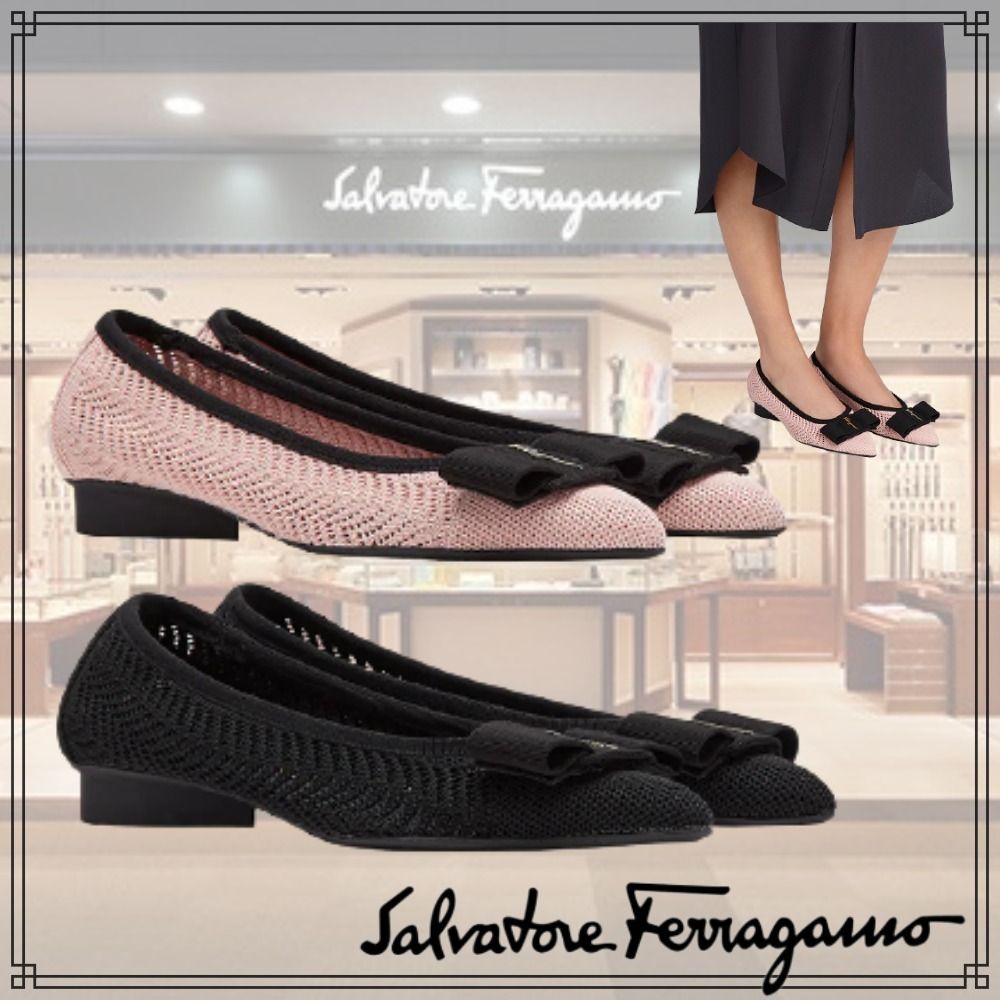 Salvatore Ferragamo VIVA サステナブル バレエシューズ (Salvatore 激安、お得 フェラガモ バレエシューズ ハイヒール/パンプス
