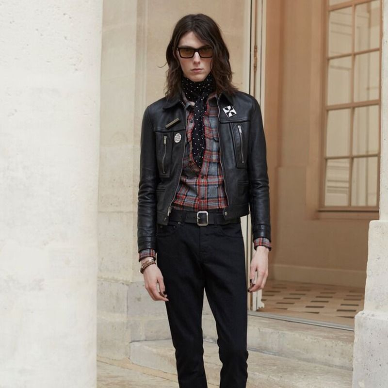 SAINT LAURENT 2021FW レザー ジャケット ジップアップ ブラック SAINT LAURENT 2021FW レザー ジャケット ジップアップ ブラック