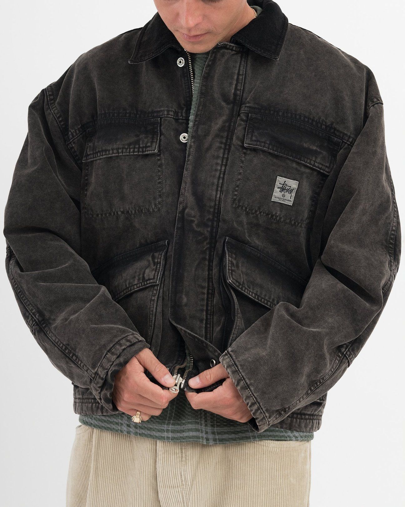 □STUSSY□ ウォッシュド CANVAS ショップジャケット (STUSSY □STUSSY□ ウォッシュド CANVAS ショップジャケット (STUSSY