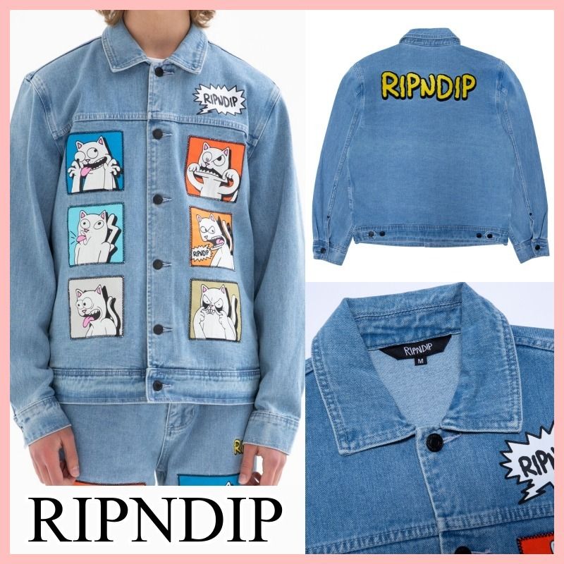 RIPNDIP Frustration デニムジャケット ロゴ Blue 送料込み (RIPNDIP