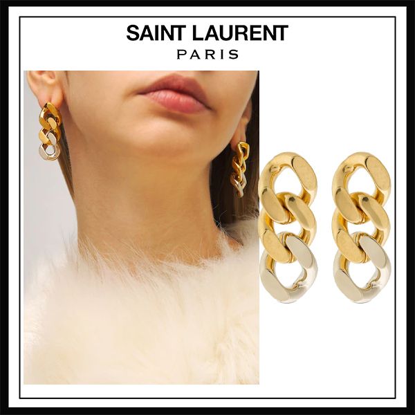 関税送料込】Saint Laurent ゴールド チェーンリング ピアス (Saint ...