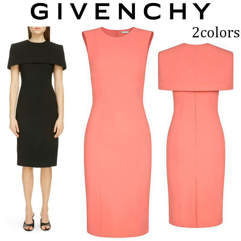 GIVENCHY リムーバブルケープ付 スリム ワンピース BW20U010F4 通信販売サイト GIVENCHY ワンピース&ボレロ ひざ丈ワンピース