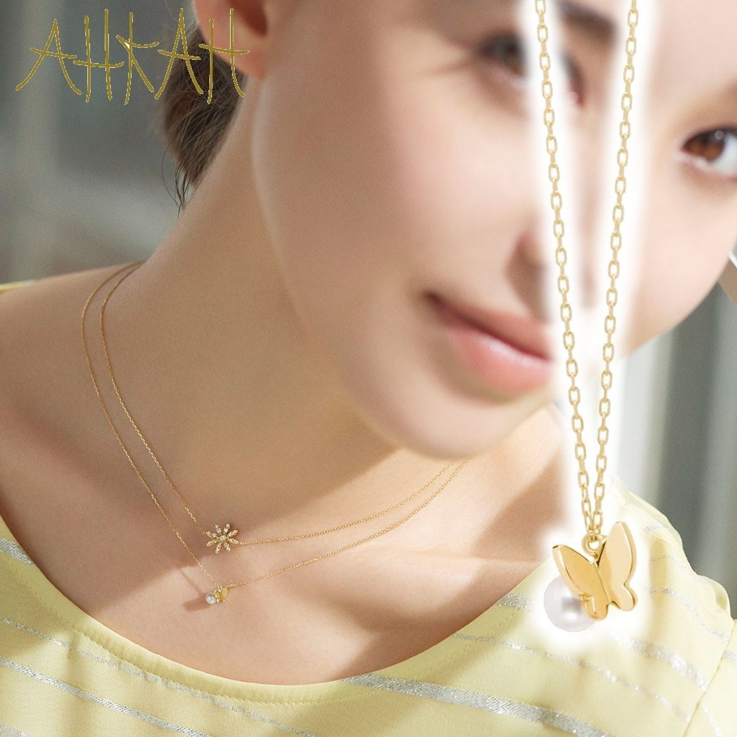 アーカー ネックレス パピヨンブリリアンプチ K18 直営店 ギフト Ahkah ネックレス ペンダント Buyma