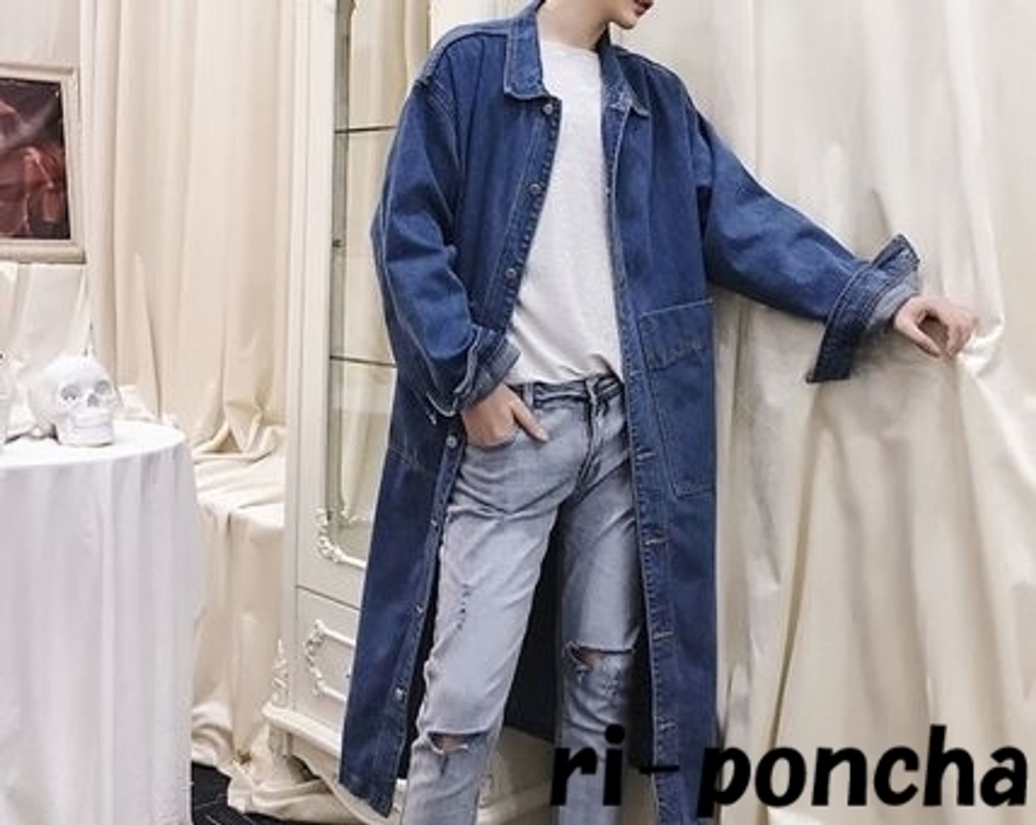 メンズ ロング デニムシャツ ジャケット ２色 8711 コートその他 Buyma