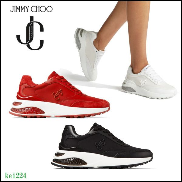JimmyChoo MEMPHIS LACE UP/M ローカット JCロゴ入り スニーカー